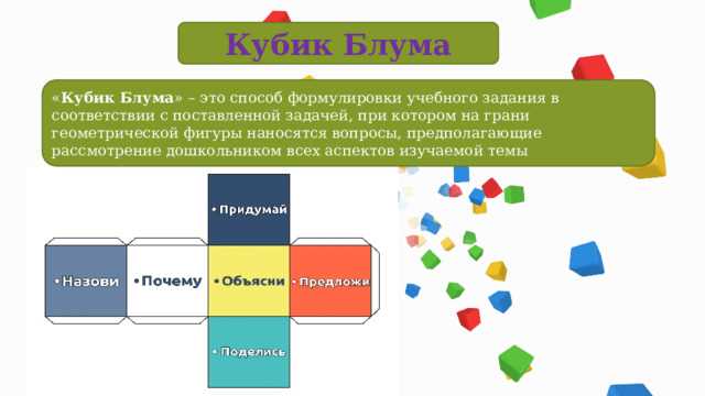 Разработка инструкций на основе кубика блума